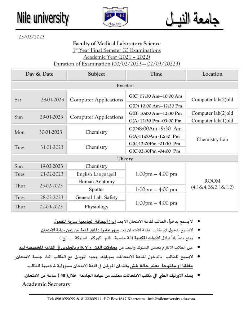 Final Exam.FirstMedical Laboratory Science_1